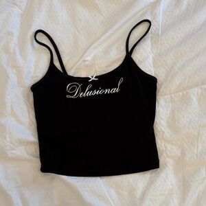 Garage Black Camisole with Delusional Print